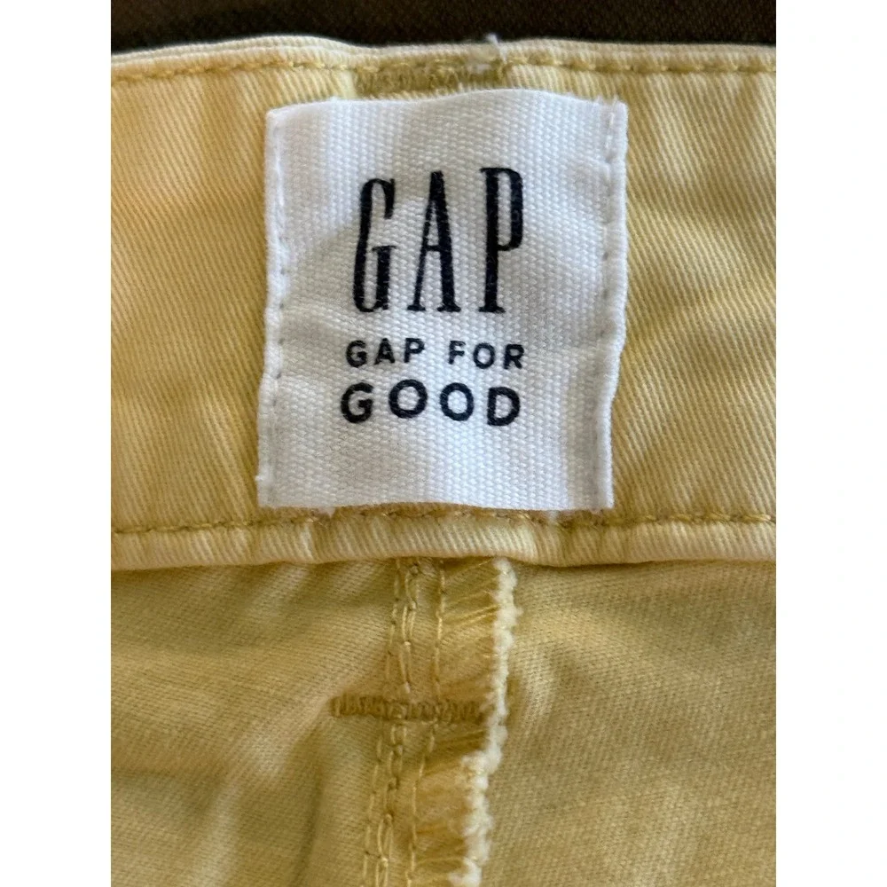 Gap Girlfriend Khaki Pants Womens 16 Yellow Cotton Stretch Straight Leg - Picture 4 of 6